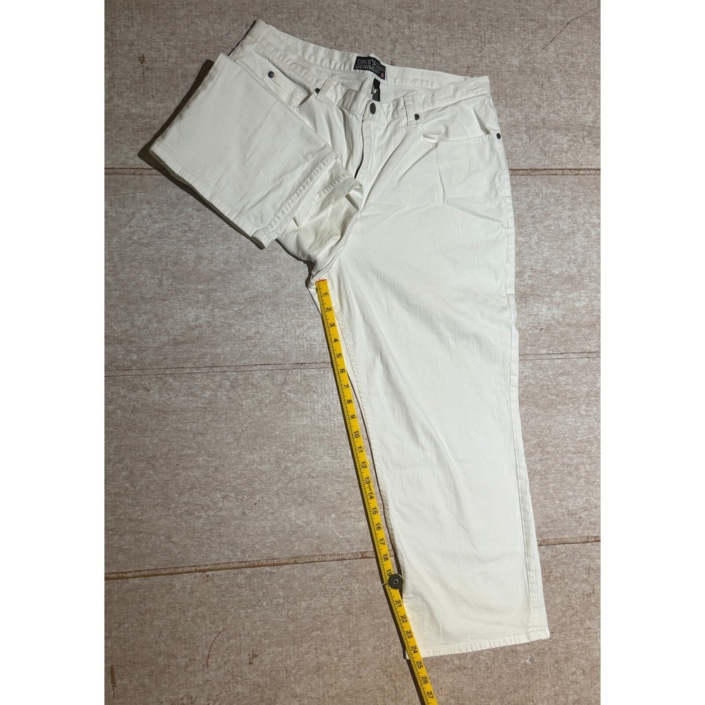 Chico's White Stretch Jeans Women's Size 3.5 US 14 Straight Leg Cotton Blend GUC - Picture 6 of 7
